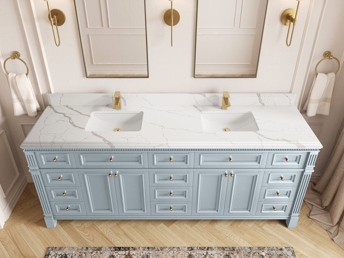 Paris 84 in. W x 22 in. D Double Sink Bathroom Vanity - Willow Bath and Vanity