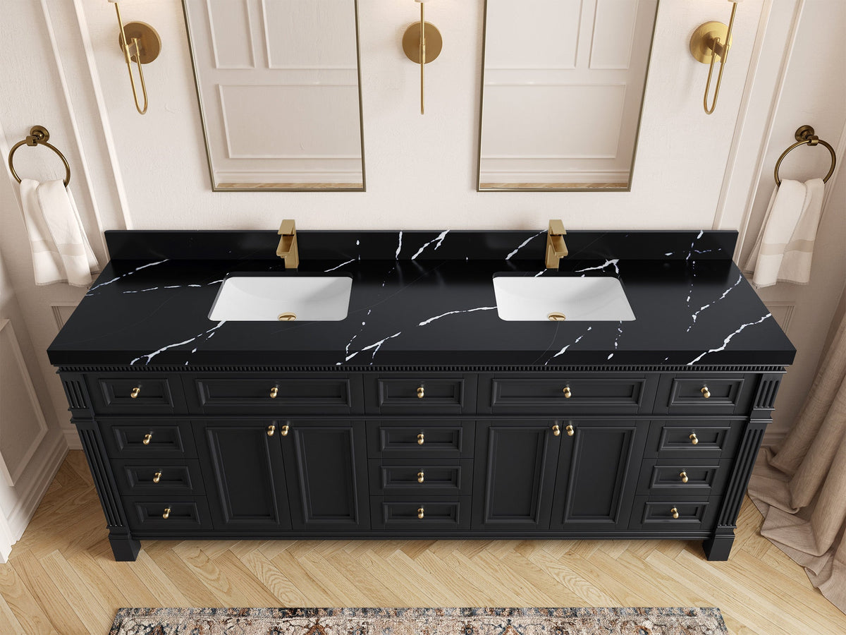Paris 84 in. W x 22 in. D Double Sink Bathroom Vanity - Willow Bath and Vanity
