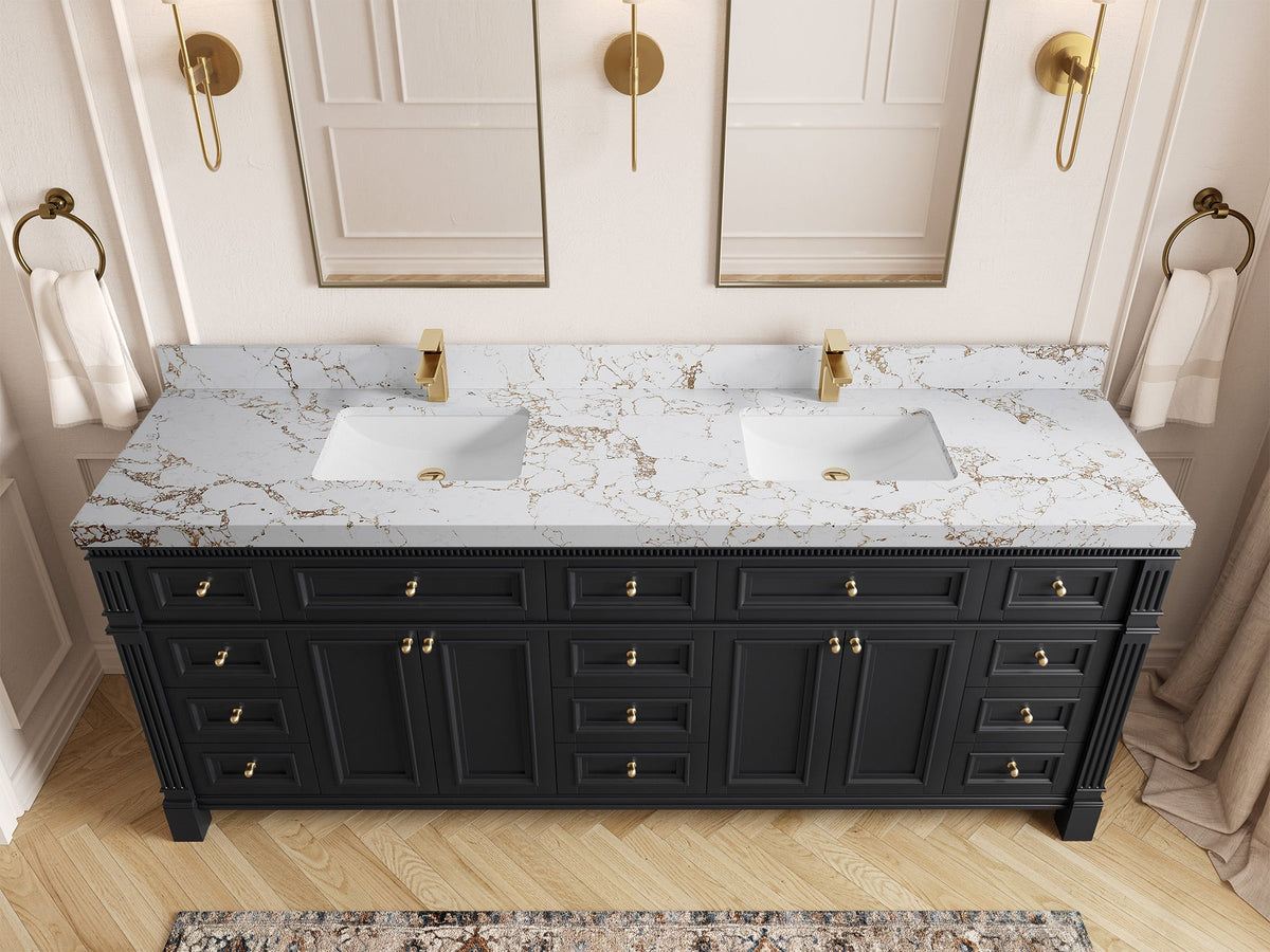 Paris 84 in. W x 22 in. D Double Sink Bathroom Vanity - Willow Bath and Vanity