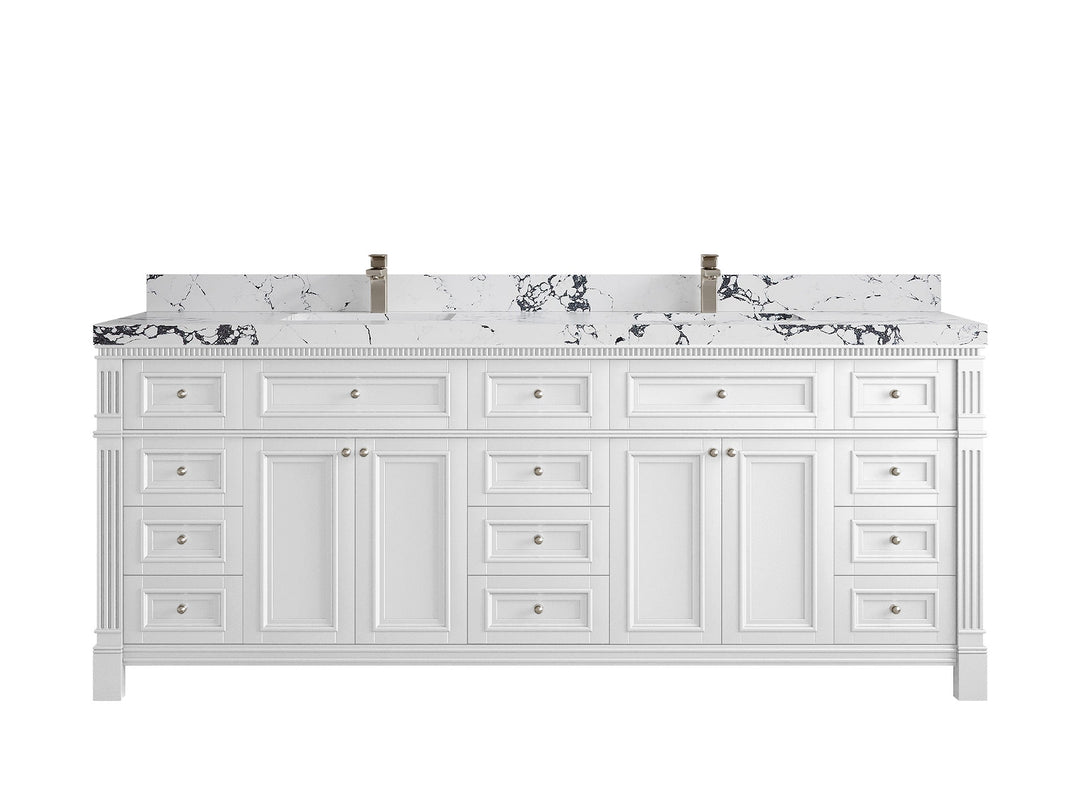 Paris 84 in. W x 22 in. D Double Sink Bathroom Vanity - Willow Bath and Vanity
