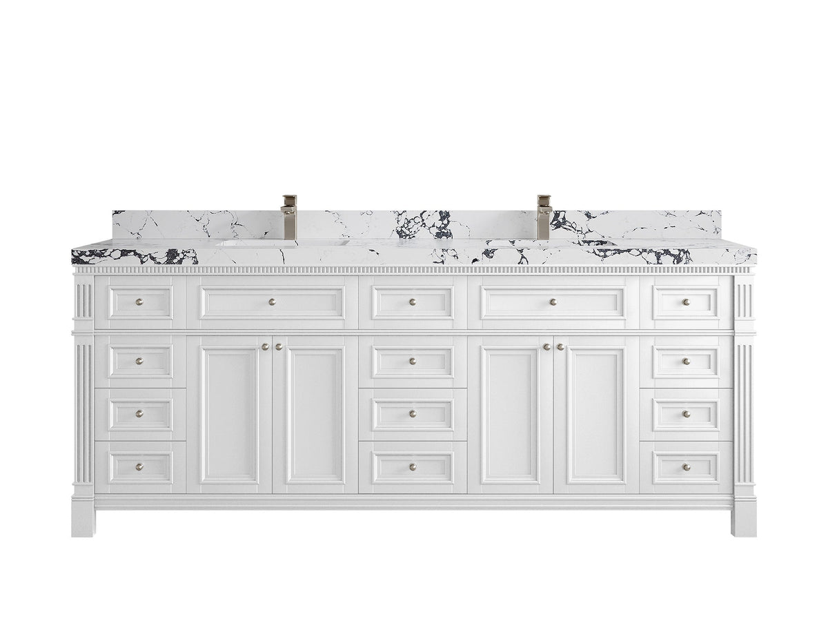 Paris 84 in. W x 22 in. D Double Sink Bathroom Vanity - Willow Bath and Vanity