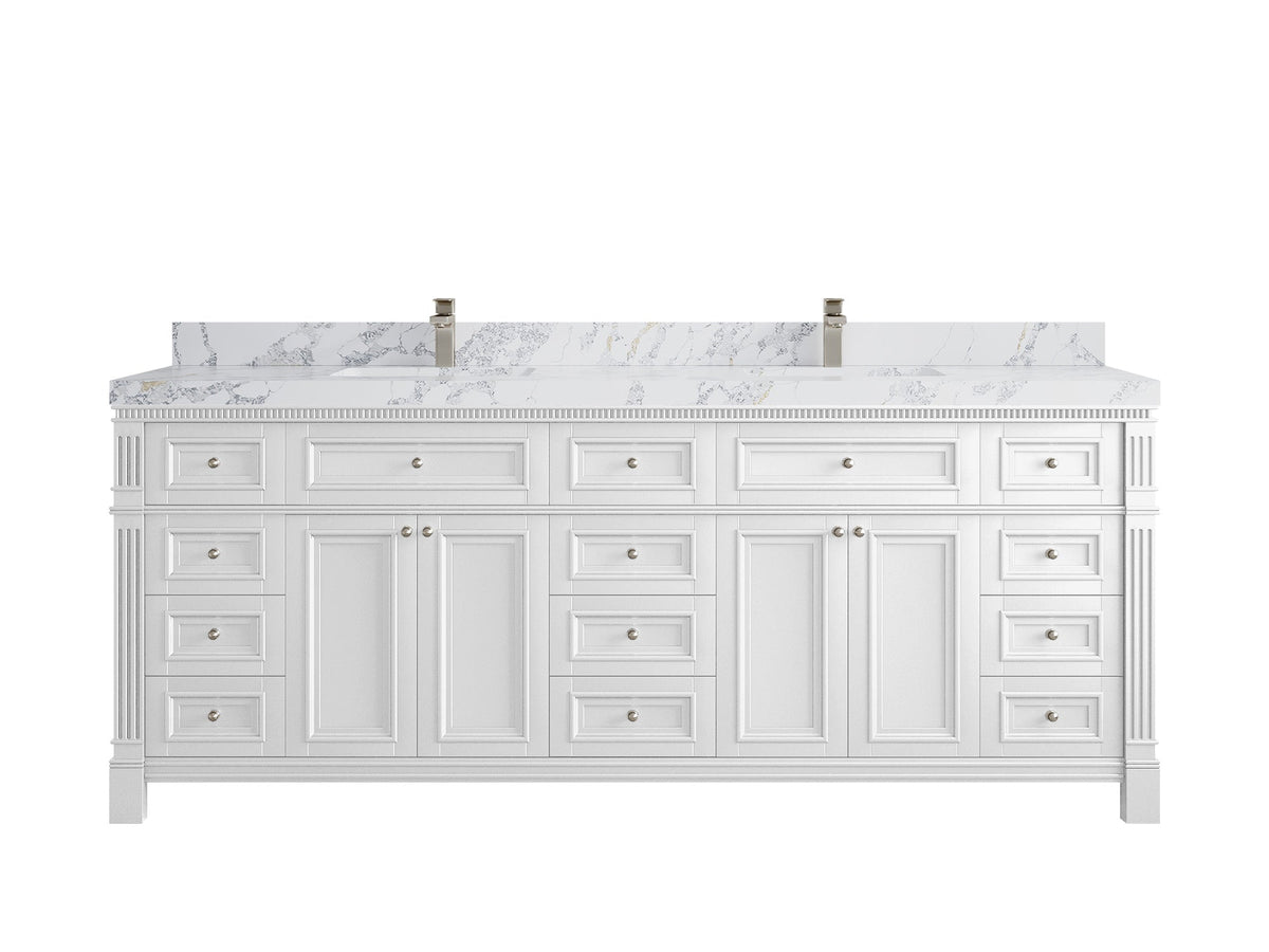 Paris 84 in. W x 22 in. D Double Sink Bathroom Vanity - Willow Bath and Vanity