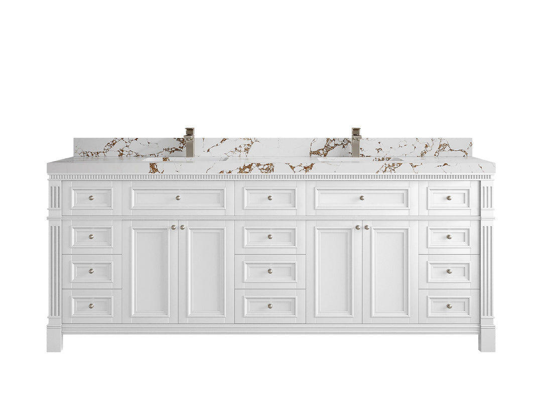 Paris 84 in. W x 22 in. D Double Sink Bathroom Vanity - Willow Bath and Vanity
