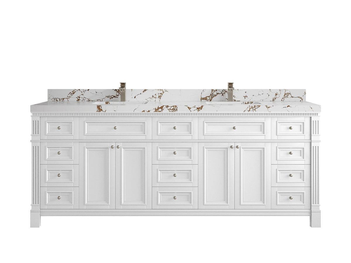 Paris 84 in. W x 22 in. D Double Sink Bathroom Vanity - Willow Bath and Vanity