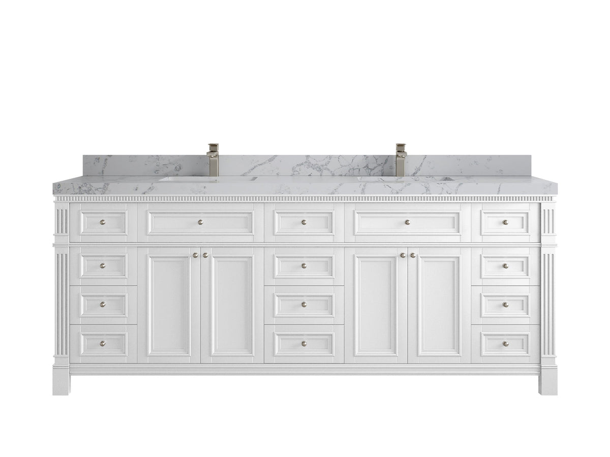 Paris 84 in. W x 22 in. D Double Sink Bathroom Vanity - Willow Bath and Vanity