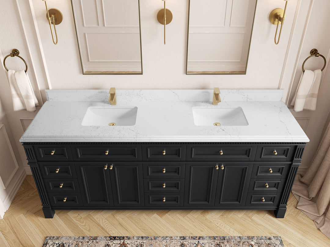 Paris 84 in. W x 22 in. D Double Sink Bathroom Vanity - Willow Bath and Vanity