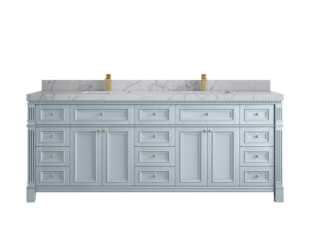 Paris 84 in. W x 22 in. D Double Sink Bathroom Vanity - Willow Bath and Vanity