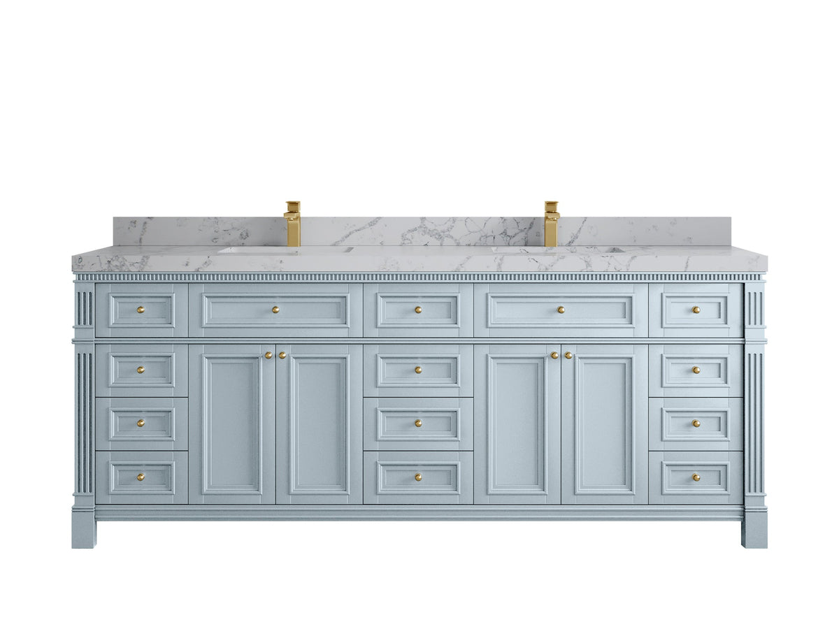Paris 84 in. W x 22 in. D Double Sink Bathroom Vanity - Willow Bath and Vanity