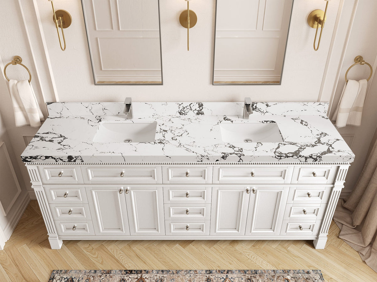 Paris 84 in. W x 22 in. D Double Sink Bathroom Vanity - Willow Bath and Vanity