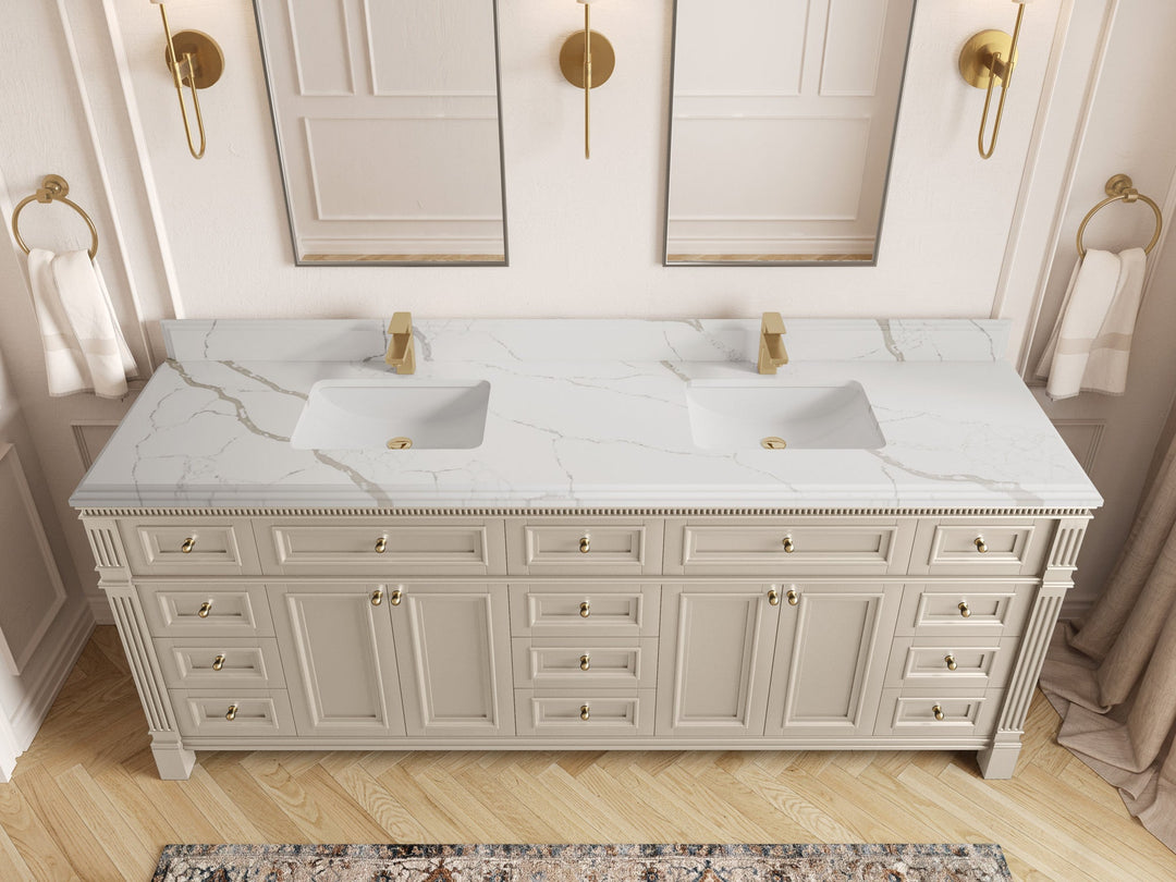 Paris 84 in. W x 22 in. D Double Sink Bathroom Vanity - Willow Bath and Vanity