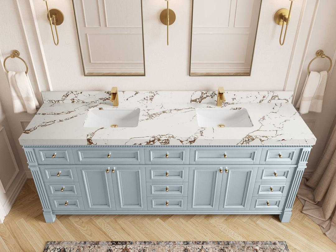 Paris 84 in. W x 22 in. D Double Sink Bathroom Vanity - Willow Bath and Vanity