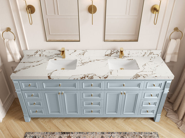 Paris 84 in. W x 22 in. D Double Sink Bathroom Vanity - photo 35