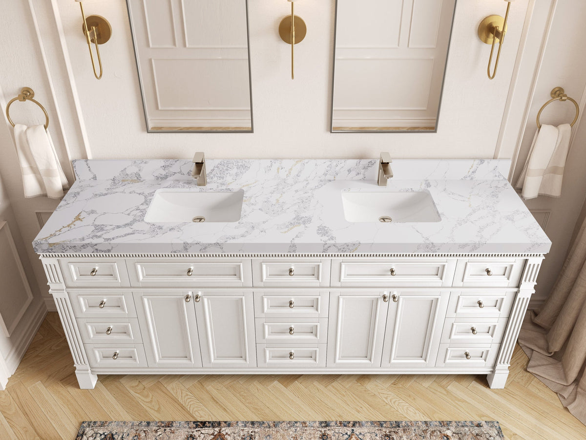 Paris 84 in. W x 22 in. D Double Sink Bathroom Vanity - Willow Bath and Vanity