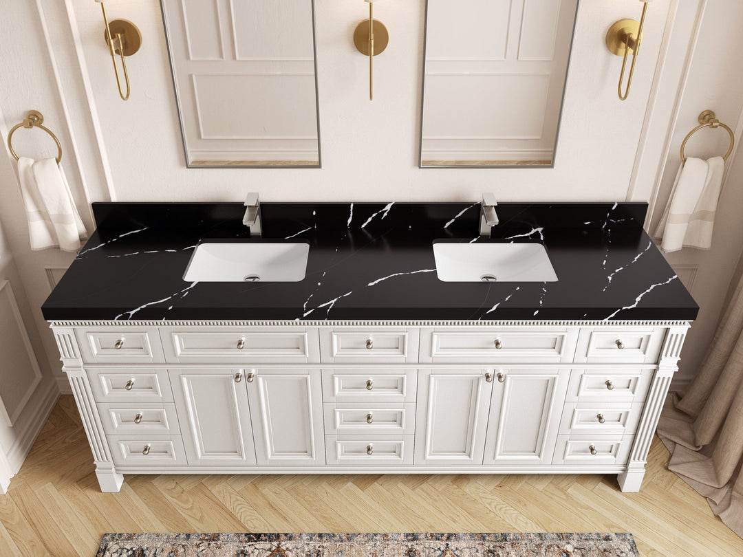 Paris 84 in. W x 22 in. D Double Sink Bathroom Vanity - Willow Bath and Vanity