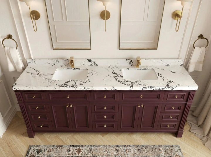 Paris 84 in. W x 22 in. D Double Sink Bathroom Vanity - photo 6