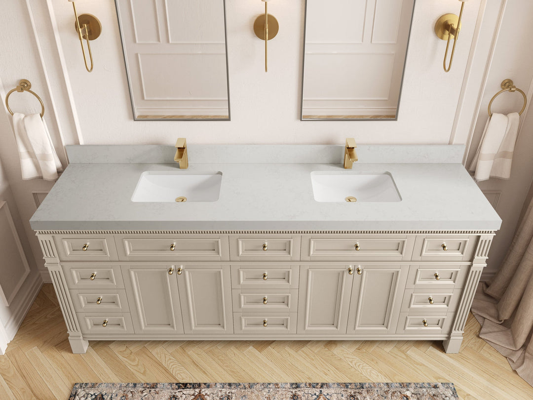 Paris 84 in. W x 22 in. D Double Sink Bathroom Vanity - Willow Bath and Vanity