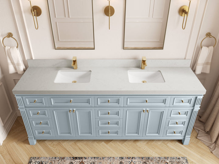 Paris 84 in. W x 22 in. D Double Sink Bathroom Vanity - photo 9