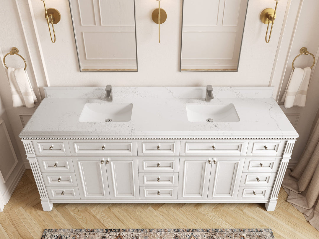 Paris 84 in. W x 22 in. D Double Sink Bathroom Vanity - Willow Bath and Vanity