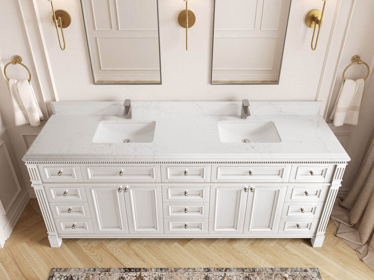 Paris 84 in. W x 22 in. D Double Sink Bathroom Vanity - Willow Bath and Vanity