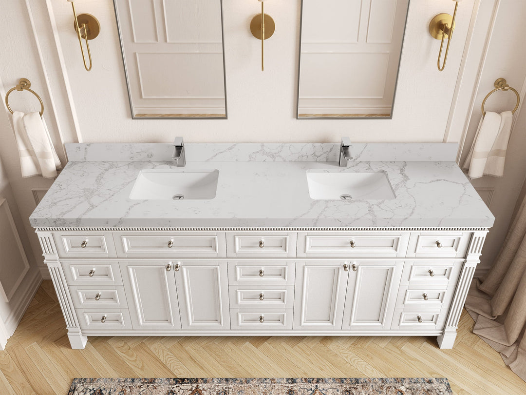 Paris 84 in. W x 22 in. D Double Sink Bathroom Vanity - Willow Bath and Vanity