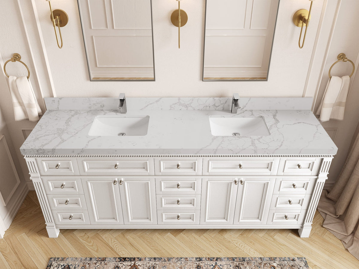 Paris 84 in. W x 22 in. D Double Sink Bathroom Vanity - Willow Bath and Vanity