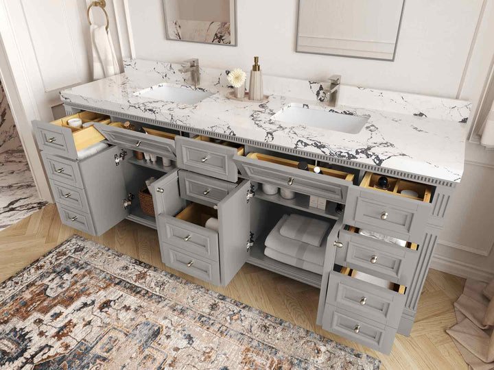 Paris 84 in. W x 22 in. D Double Sink Bathroom Vanity - photo 3