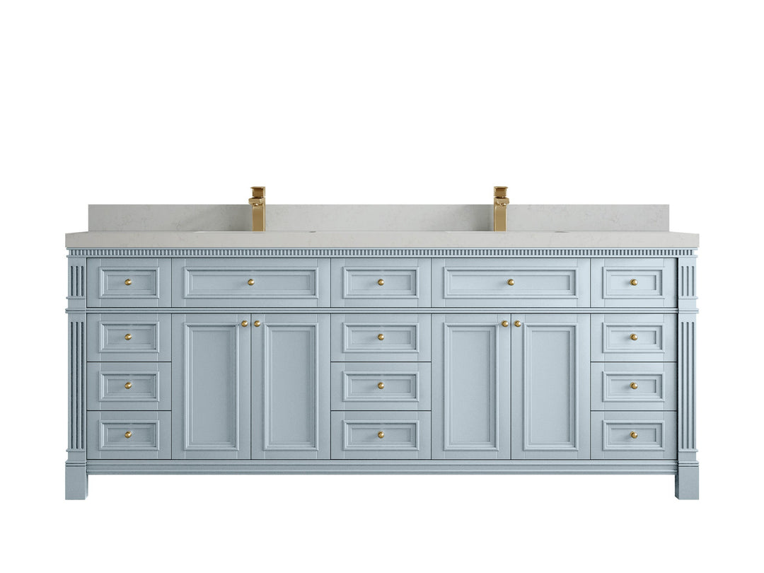 Paris 84 in. W x 22 in. D Double Sink Bathroom Vanity - Willow Bath and Vanity