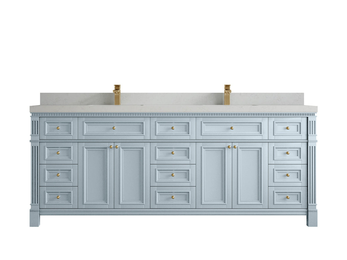 Paris 84 in. W x 22 in. D Double Sink Bathroom Vanity - Willow Bath and Vanity