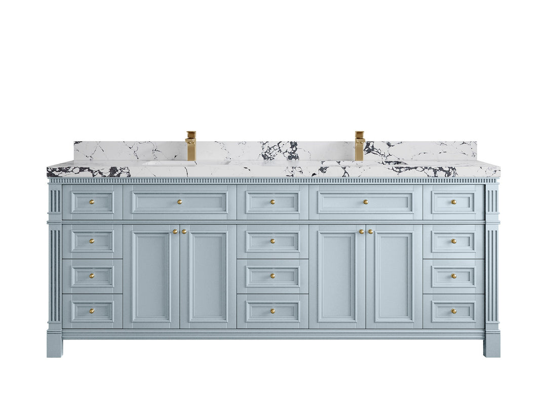 Paris 84 in. W x 22 in. D Double Sink Bathroom Vanity - Willow Bath and Vanity