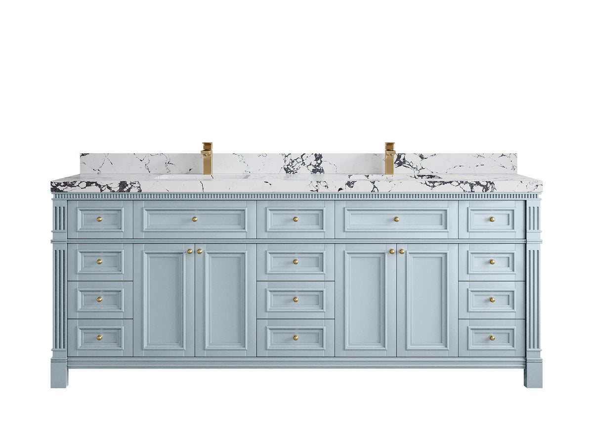 Paris 84 in. W x 22 in. D Double Sink Bathroom Vanity - Willow Bath and Vanity