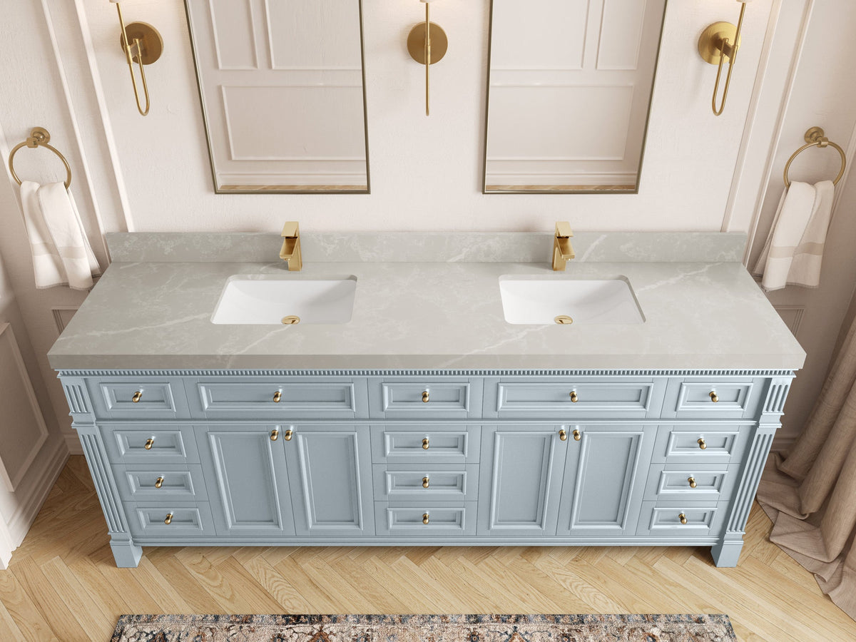Paris 84 in. W x 22 in. D Double Sink Bathroom Vanity - Willow Bath and Vanity