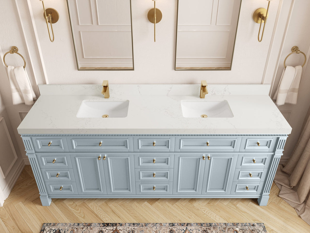 Paris 84 in. W x 22 in. D Double Sink Bathroom Vanity - Willow Bath and Vanity