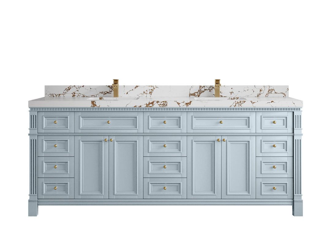 Paris 84 in. W x 22 in. D Double Sink Bathroom Vanity - Willow Bath and Vanity
