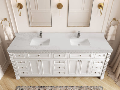 Paris 84 in. W x 22 in. D Double Sink Bathroom Vanity - Willow Bath and Vanity