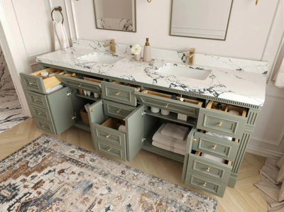 Paris 84 in. W x 22 in. D Double Sink Bathroom Vanity - Willow Bath and Vanity
