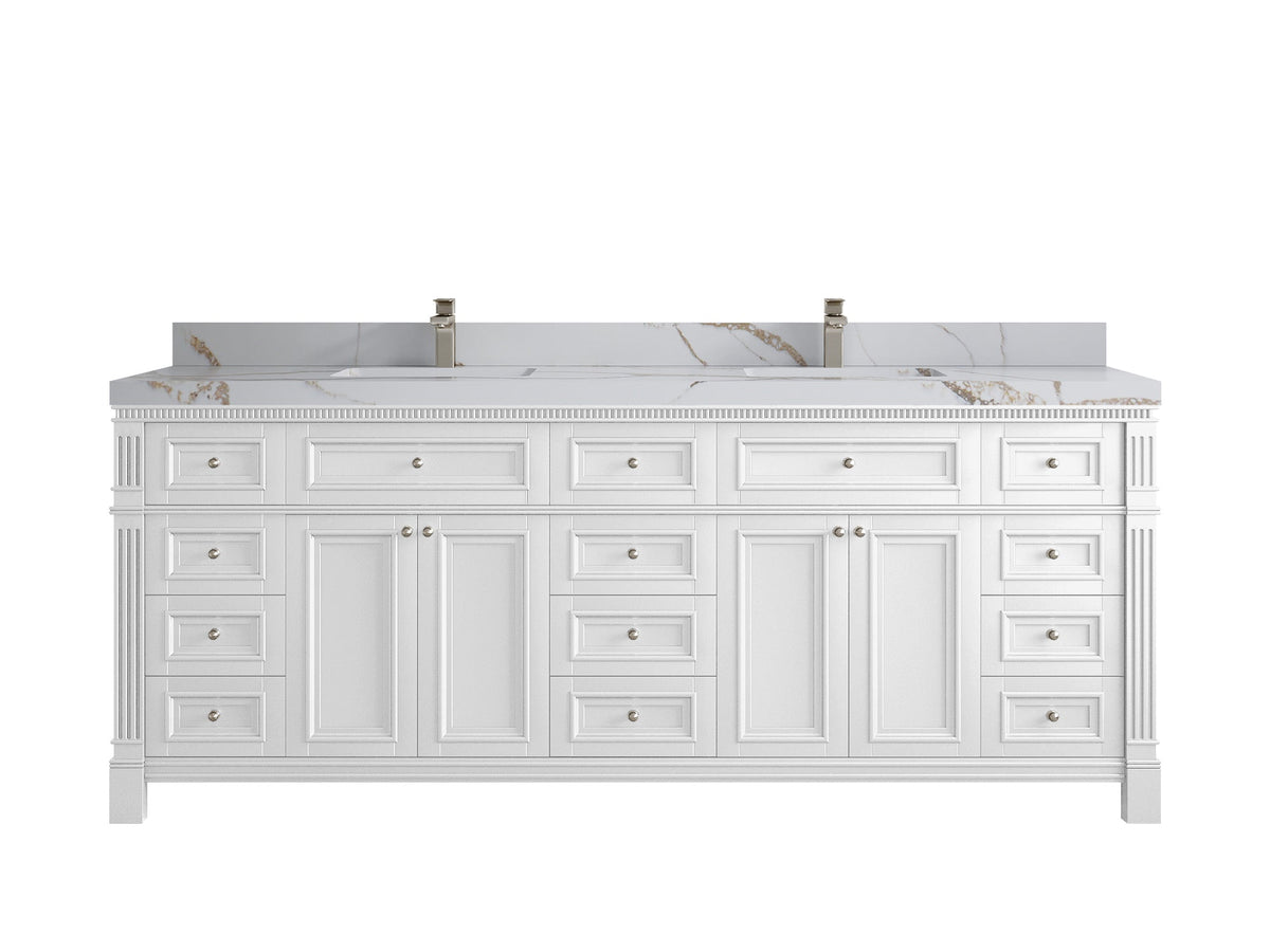 Paris 84 in. W x 22 in. D Double Sink Bathroom Vanity - Willow Bath and Vanity
