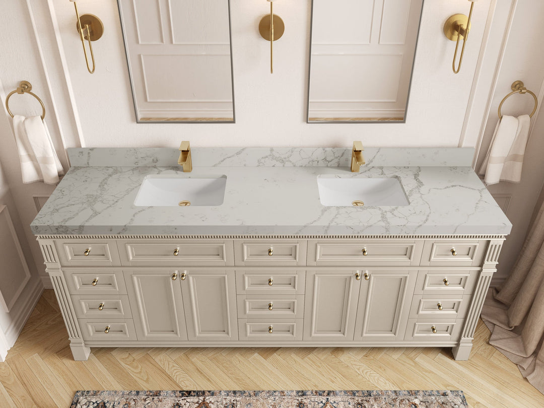 Paris 84 in. W x 22 in. D Double Sink Bathroom Vanity - Willow Bath and Vanity