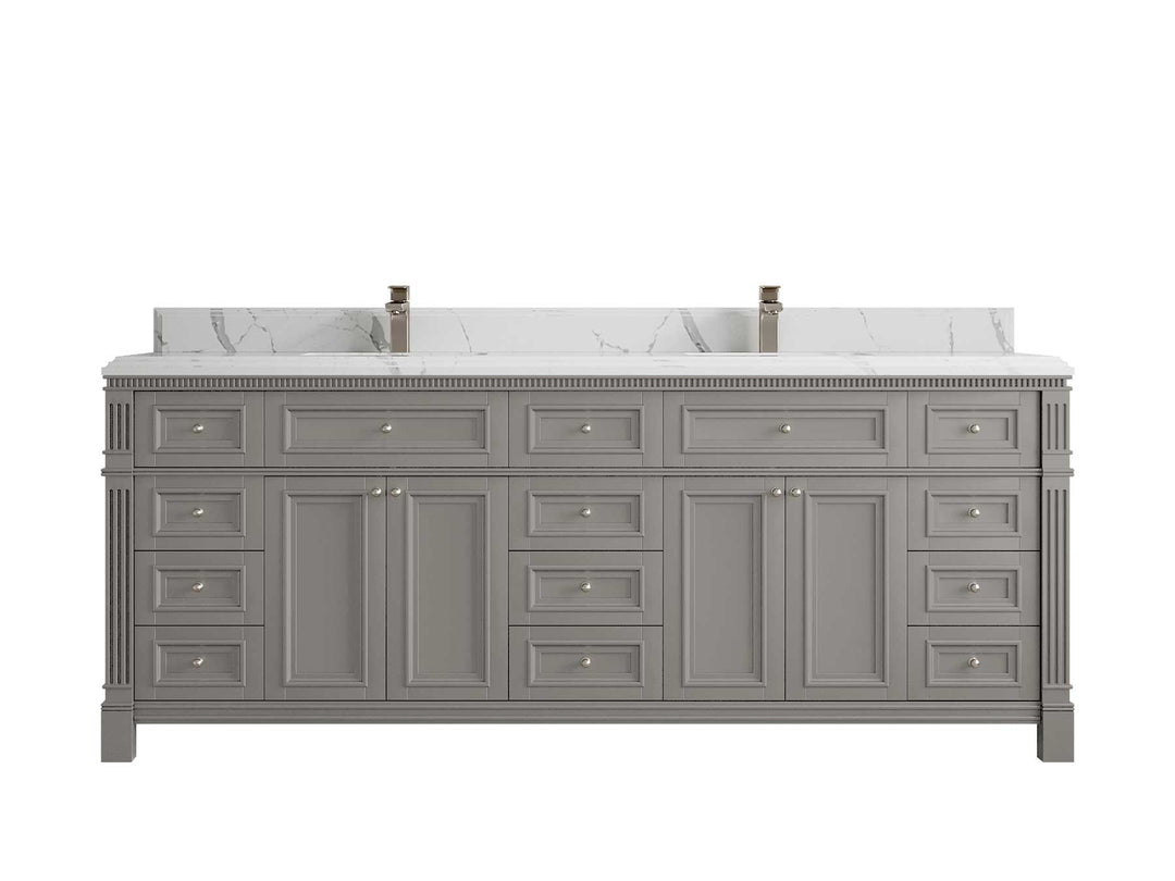 Paris 84 in. W x 22 in. D Double Sink Bathroom Vanity - Willow Bath and Vanity
