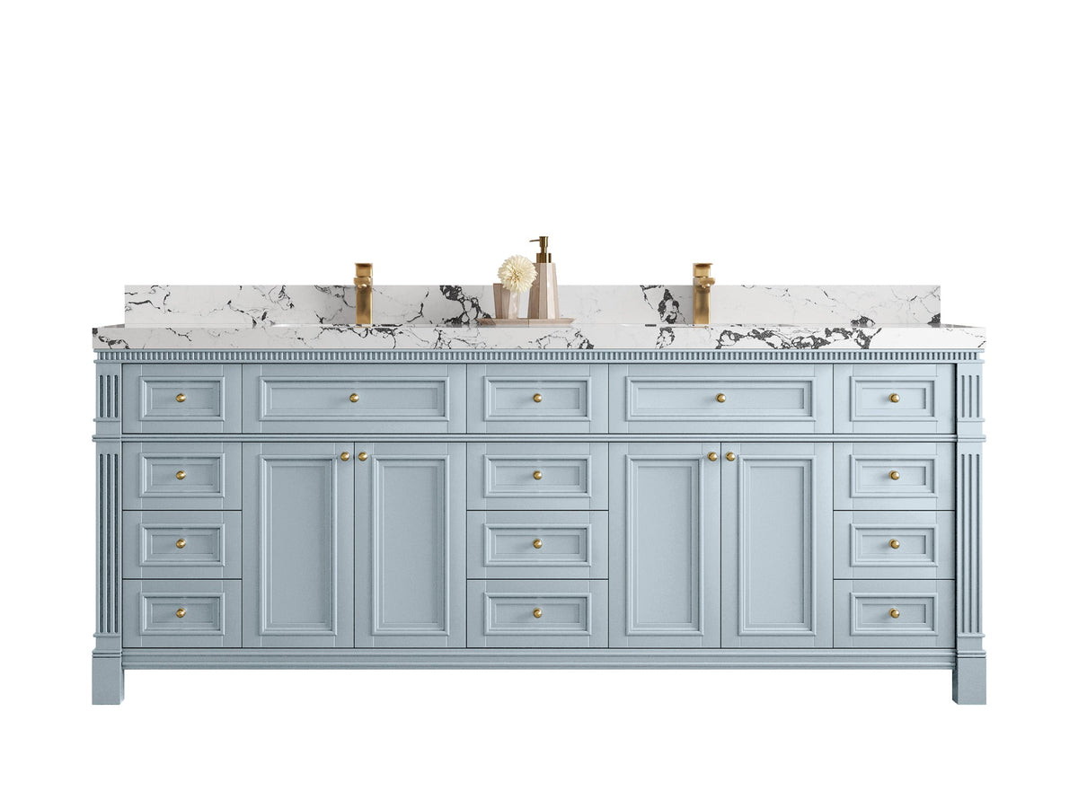 Paris 84 in. W x 22 in. D Double Sink Bathroom Vanity - Willow Bath and Vanity