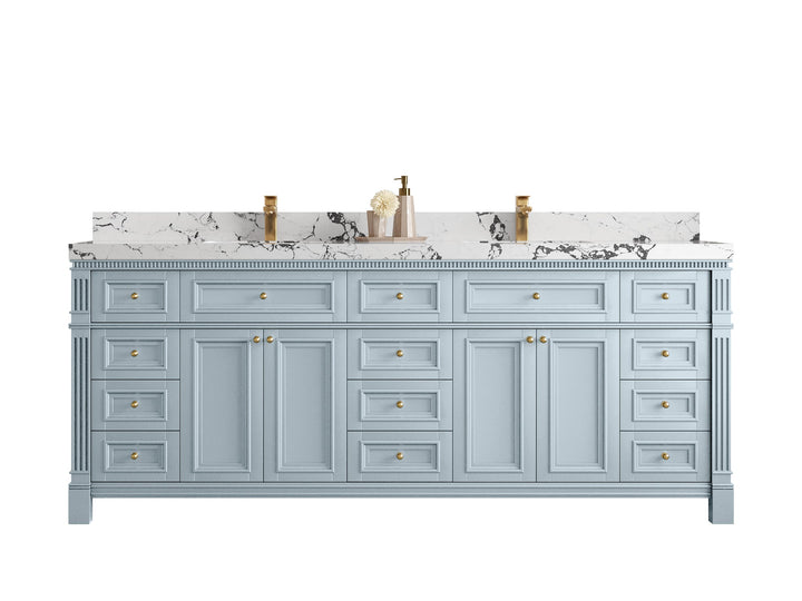 Paris 84 in. W x 22 in. D Double Sink Bathroom Vanity - photo 1