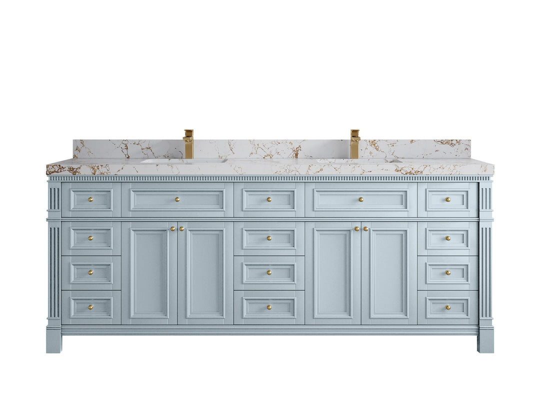 Paris 84 in. W x 22 in. D Double Sink Bathroom Vanity - Willow Bath and Vanity