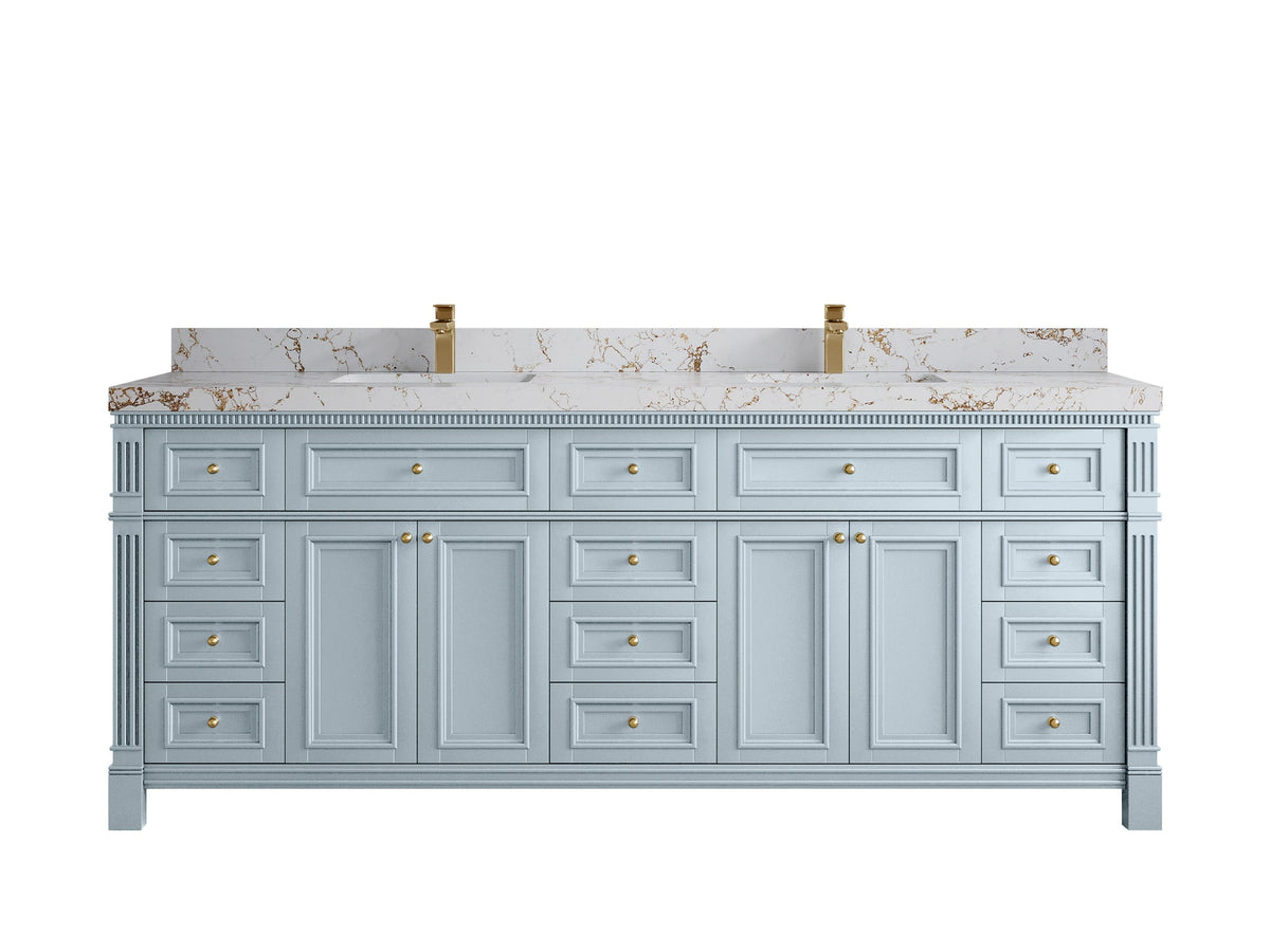 Paris 84 in. W x 22 in. D Double Sink Bathroom Vanity - Willow Bath and Vanity