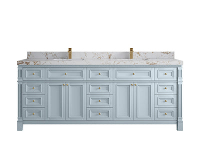 Paris 84 in. W x 22 in. D Double Sink Bathroom Vanity - Willow Bath and Vanity