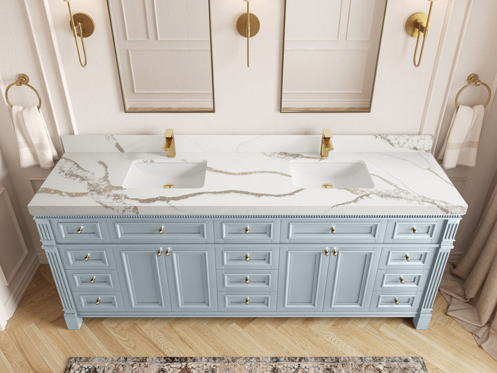 Paris 84 in. W x 22 in. D Double Sink Bathroom Vanity - photo 13