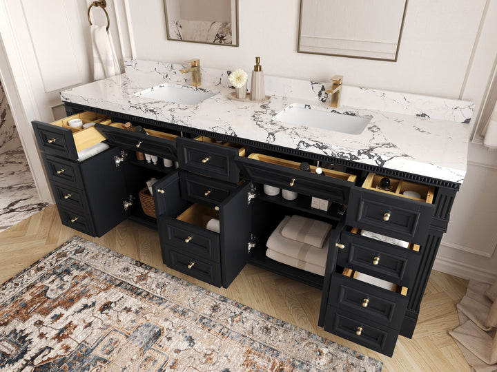 Paris 84 in. W x 22 in. D Double Sink Bathroom Vanity - photo 3