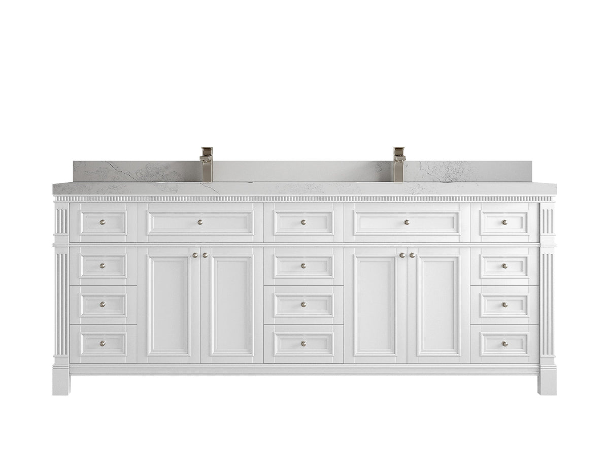 Paris 84 in. W x 22 in. D Double Sink Bathroom Vanity - Willow Bath and Vanity