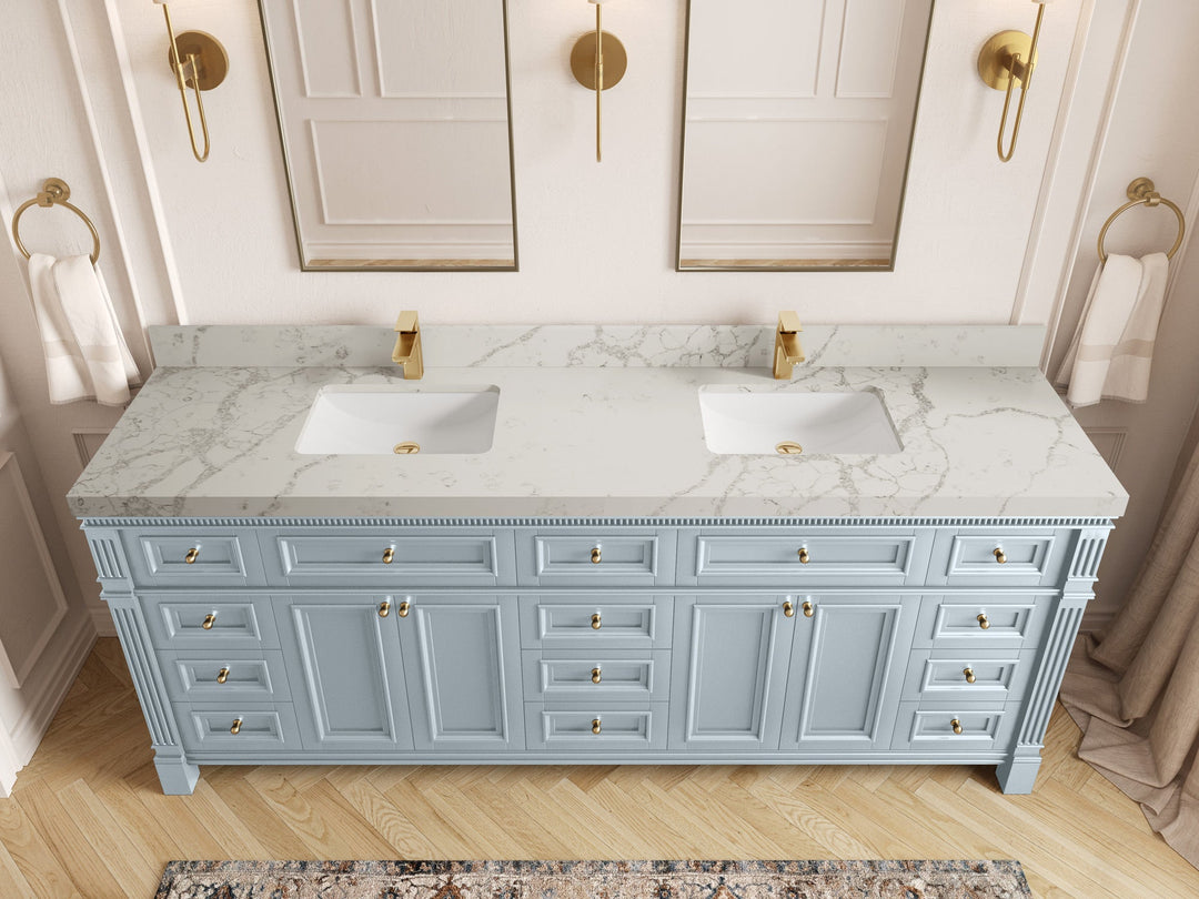 Paris 84 in. W x 22 in. D Double Sink Bathroom Vanity - Willow Bath and Vanity