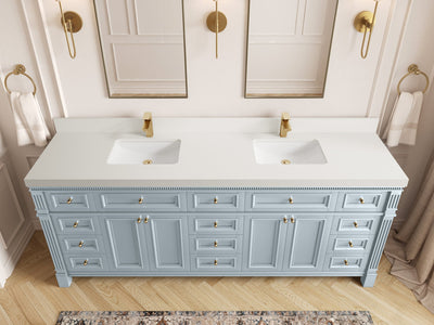 Paris 84 in. W x 22 in. D Double Sink Bathroom Vanity - Willow Bath and Vanity