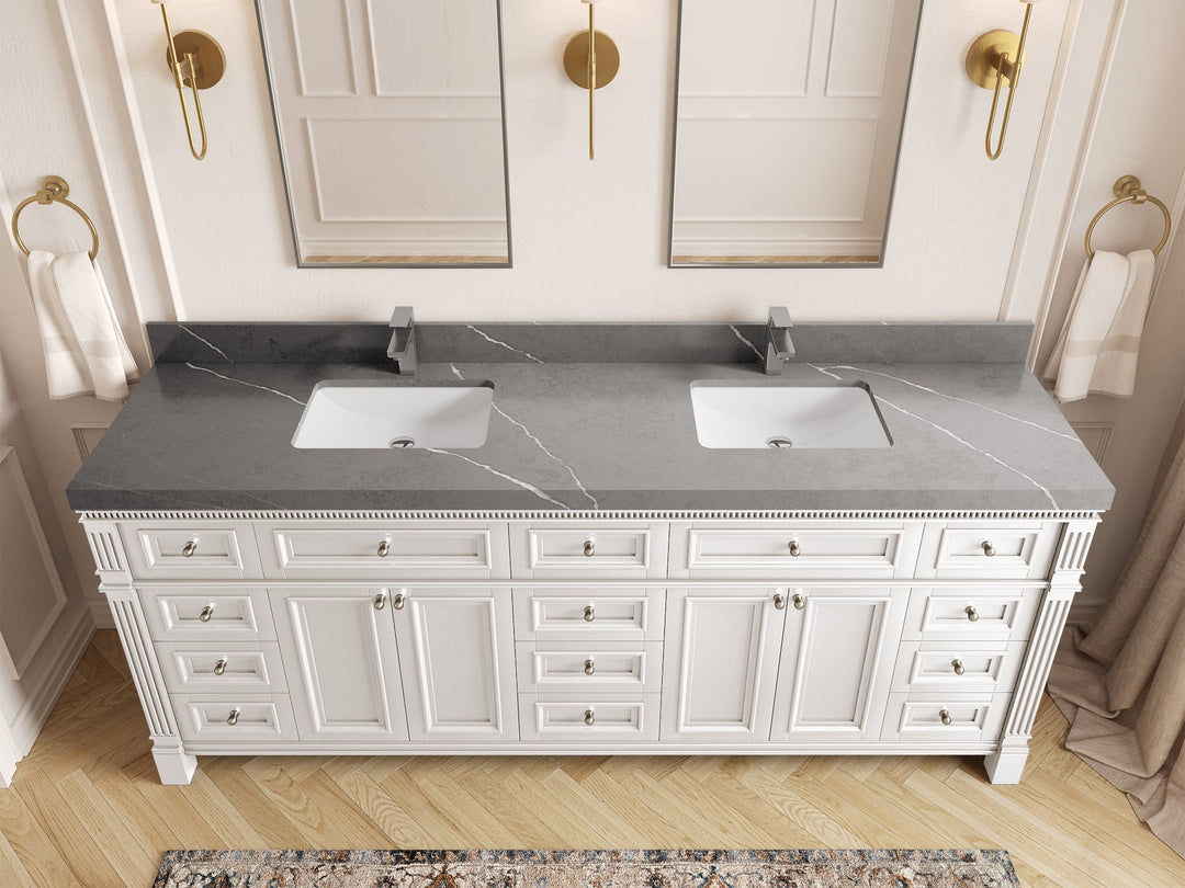 Paris 84 in. W x 22 in. D Double Sink Bathroom Vanity - Willow Bath and Vanity