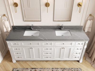 Paris 84 in. W x 22 in. D Double Sink Bathroom Vanity - Willow Bath and Vanity